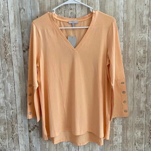 Hinson Wu Christy 3/4 Sleeve Top In Melon